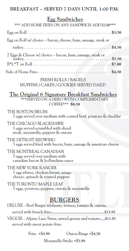 long beach deli menu