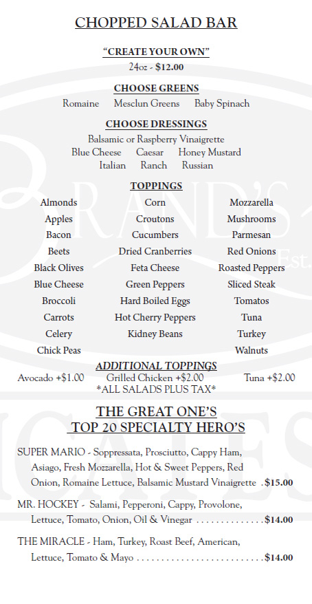 long beach deli menu